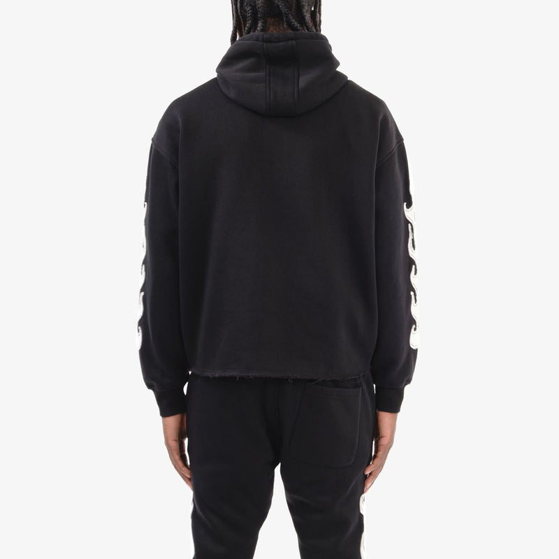 Copper Rivet 'Saint' Cropped Hoodie (Black) 531082