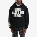 VOYAGE STUDIO 'God Bless The Real' Cropped Hoodie (Black) 53J13
