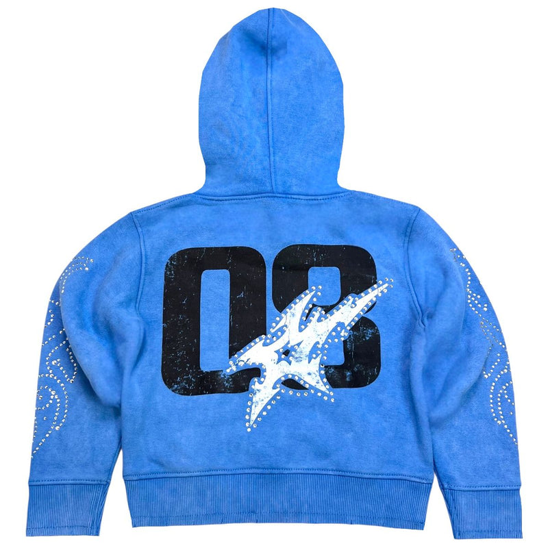 Elite Denim Kids 'Vivid' Rhinestone Pearls Hoodie (Blue) 4318-JR