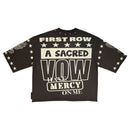 First Row ‘A Sacred Vow Secrets Blessing' Cropped T-Shirt (Grey) FRM1028A