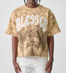 TAKER 'Blessed' Cropped T-Shirt (Sand) T5209