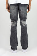 Roar Denim 'Basic' Stacked Flare Denim In Grey Sand