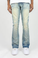 Roar Denim 'R&R' Stacked Flare Denim In Light Vintage