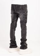 Guapi 'Obsidian Black Spider' Stacked Premium Denim