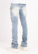 Guapi 'Aqua Blue Spider' Stacked Premium Denim