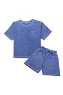 Black Label Kids 'Bling' Shorts (Dye Blue) - FRESH N FITTED