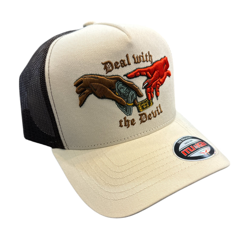 Muka 'Deal With It' Trucker Hat (Ivory/Brown) T5447 - FRESH N FITTED
