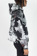 Rebel Minds 'Cross Angel' Rhinestone Tapestry Hoodie (Black) 152-338