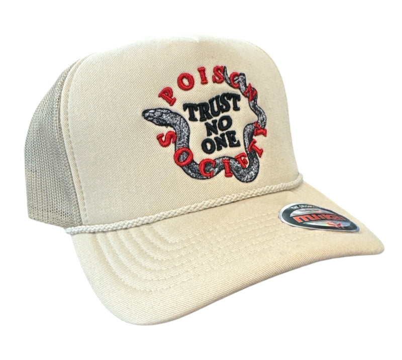 MUKA 'Poison Society' Trucker Hat (Oatmeal) T5453A - FRESH N FITTED
