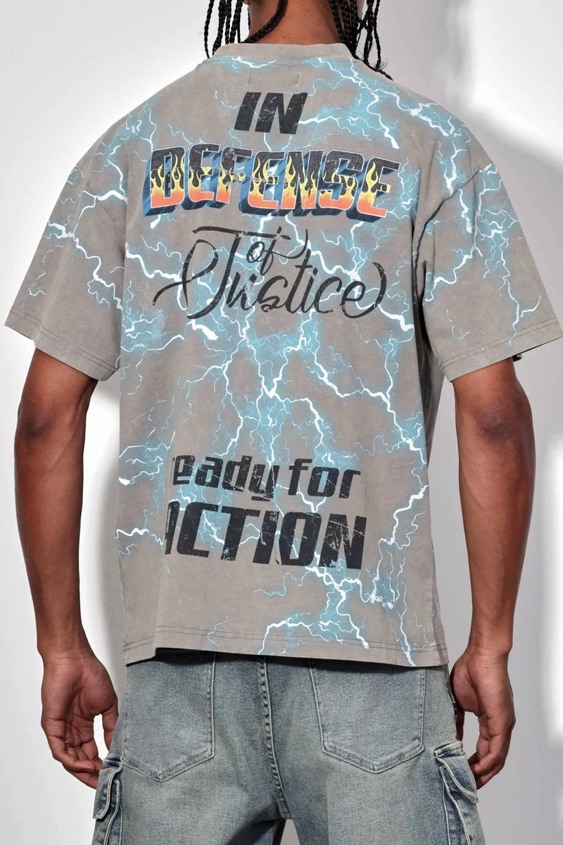 First Row ‘Fredom Is Not Free’ Washed T-Shirt (Grey) FRT2163 - FRESH N FITTED