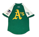 Pro Standard Oakland Athletics 'First Team' Short Sleeve Raglan Shirt in Eggshell/Kelly Green