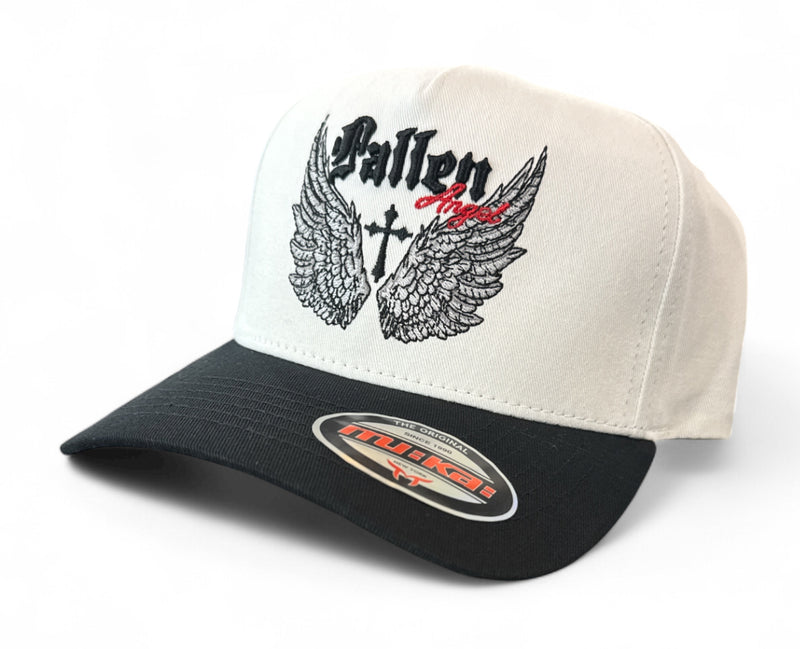 MUKA 'Fallen Angel' Snapback Hat (White/Black) S4499