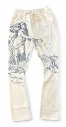 Highly Undrtd 'Divine Aura' Stacked Joggers (Ivory) UF5203 - FRESH N FITTED