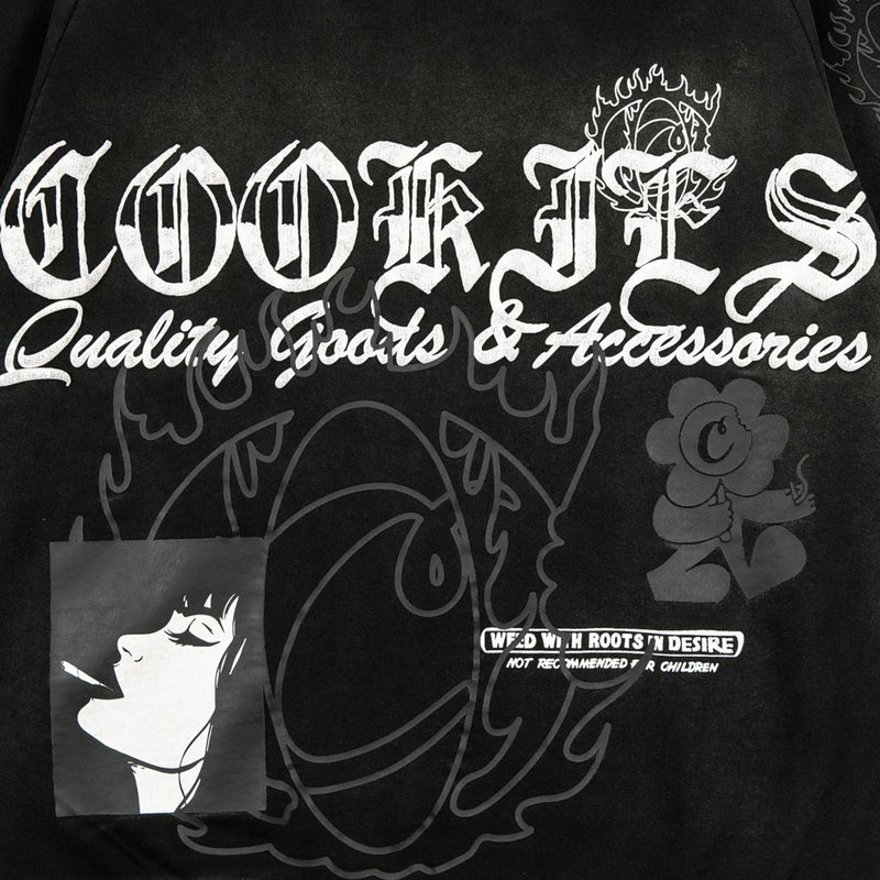 Cookies 'Florist' Zip Up Hoodie (Washed Black) CM251HFC01 - FRESH N FITTED