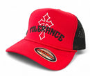 MUKA 'Tolerance Cross' Trucker Hat (Red/Black) T5514A