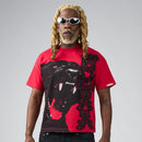 DUAA 'JAX' Rhinestone T-Shirt in Red