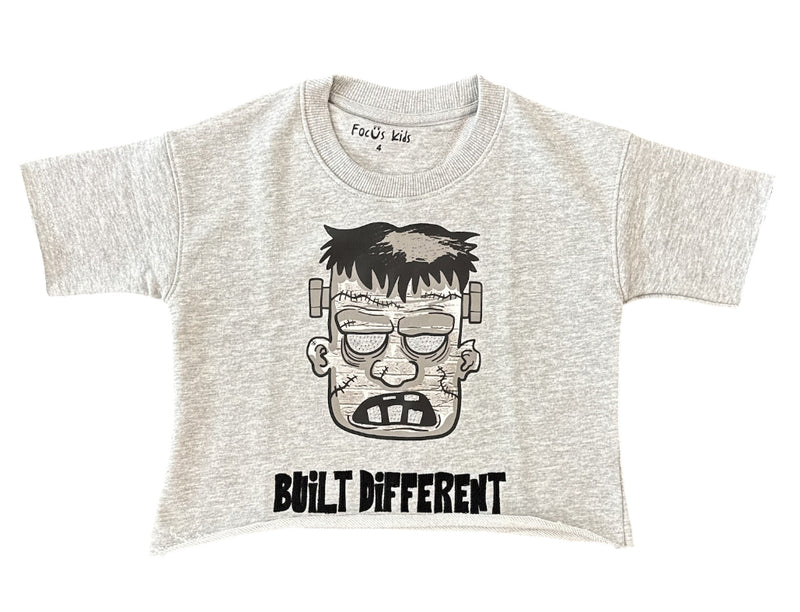 Focus Kids 'Face' Cropped T-Shirt (Grey) 80710T/K