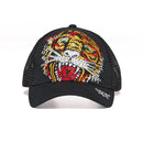 Ed Hardy 'Tiger' Rhinestone Trucker Hat (Black) EHH0001-1RS - FRESH N FITTED