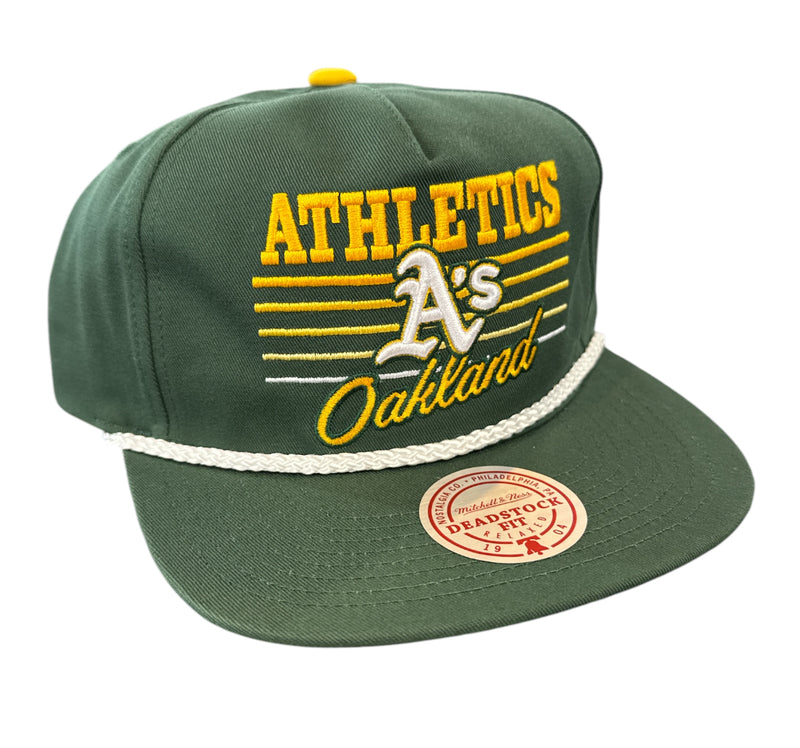 Mitchell & Ness 'Oakland Athletics' MLB Radiant Lines Deadstock Snap Back Hat (Green) HM9132