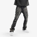 VOYAGE STUDIO 'PEARL' Flare Embroidery Denim (Washed Black) 53P26