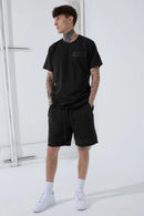 SYIP Block Letter Sweats Shorts In Black 2078S - FRESH N FITTED
