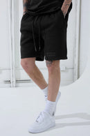 SYIP Block Letter Sweats Shorts In Black 2078S - FRESH N FITTED