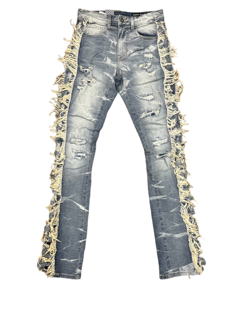 Smoke Rise 'Frayed Stacked' Denim (Bergen Blue) JP23607 - Fresh N Fitted Inc