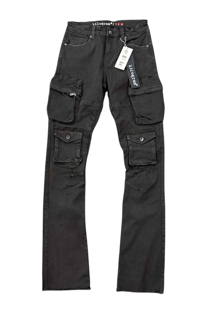 Kilogram 'Kilogram x Epic' Multi Pocket Stacked Cargo Pants (Black) KG14041 - FRESH N FITTED