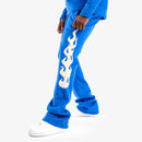 Copper Rivet Saints Mohair Pearl Stacked Sweat Pants (Royal) 531581