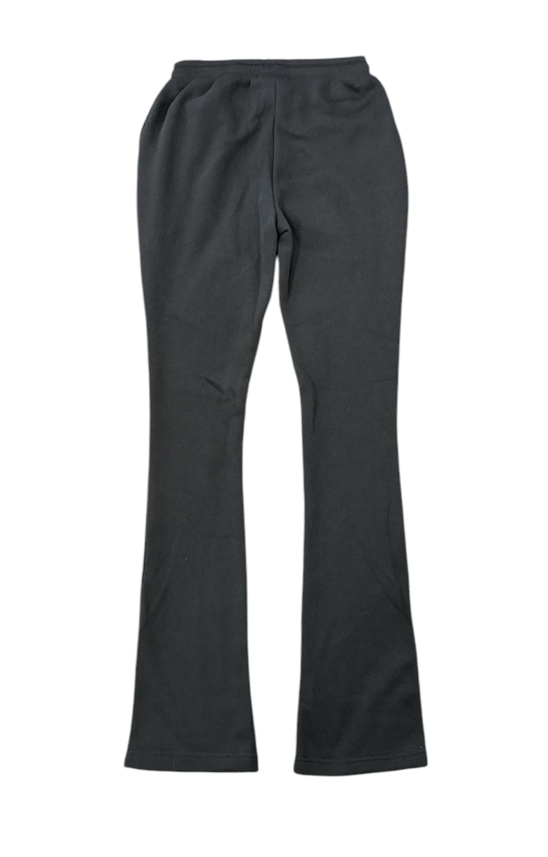 Black Pike Stacked Sweat Pants (Black) FB3424 - FRESH N FITTED