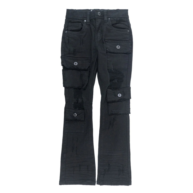 Makobi Kids "Cesare" Stacked Denim (Black) B1968 - FRESH N FITTED