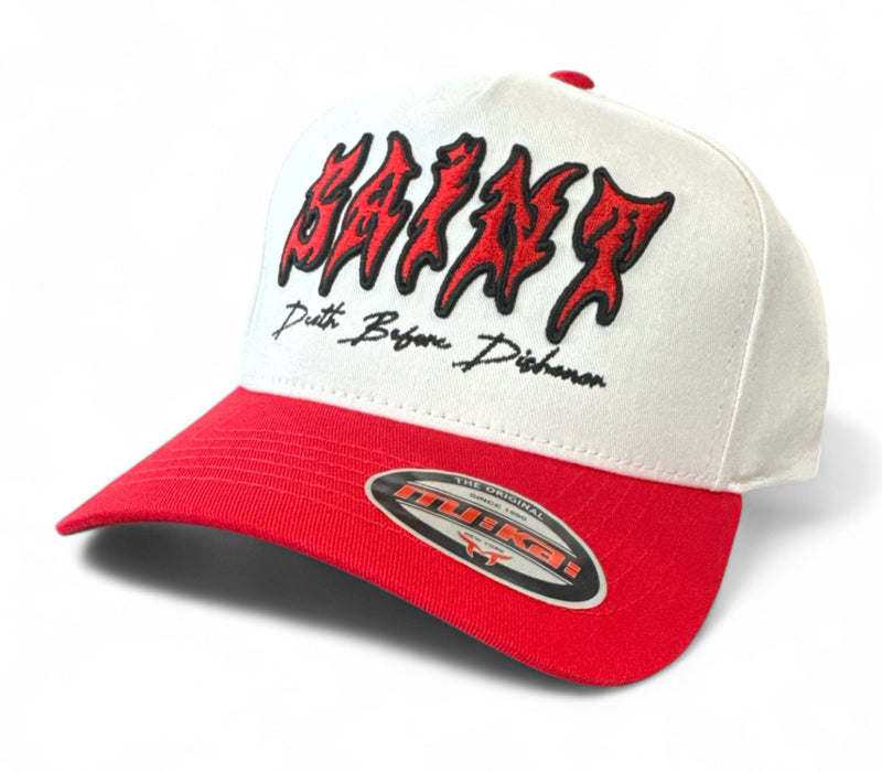 MUKA 'Saint Death' Snapback Hat (White/Red) S4491