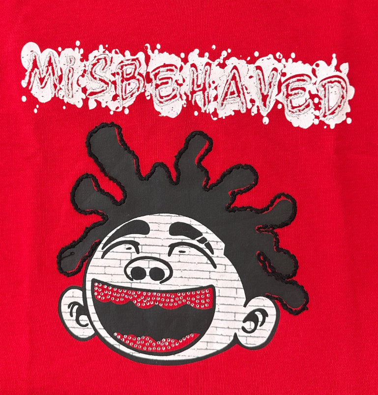 Focus Kids 'Misbehaved' Cropped T-Shirt (Red) 80699T/K - FRESH N FITTED