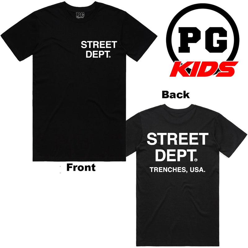 PG Apparel Kids 'Street Dept' T-Shirt (Black) SD800 - FRESH N FITTED