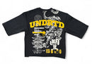 Highly Undrtd 'INFNT Possibility' 3/4 Sleeve Rhinestone Cropped T-Shirt (Black) HF5501