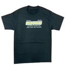Black T-shirt with bold yellow R3TRO text. By Fresh N Fitted