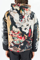 Rebel Minds 'Stay Wild' Rhinestone Tapestry Zip Up Hoodie (Black) 152-336