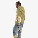 VOYAGE STUDIO 'Dragon' Rip & Tear Terry Cropped Hoodie (Olive) 53J10 - FRESH N FITTED