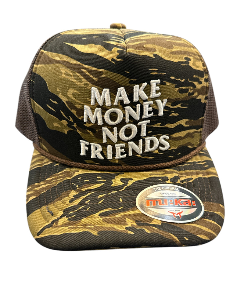 MUKA 'Make Money' Trucker Hat (Olive Tiger) MUM2251 - FRESH N FITTED