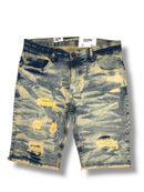 Evolution 'Wild Tiger' Denim Shorts (Ice Tint) EV-22278 - FRESH N FITTED