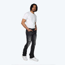 Smoke Rise 'All Rhinestone' Stacked Flare Denim (Hematite Black) JP25536 - FRESH N FITTED