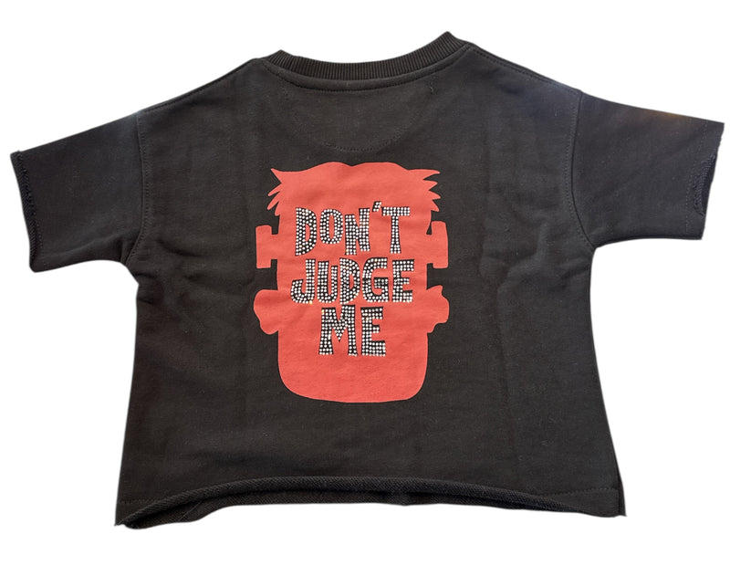 Focus Kids 'Face' Cropped T-Shirt (Black) 80710T/K