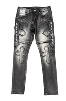 Publik 'Cross Patch' Slim Fit Denim (Black Shadow) KD2533 - FRESH N FITTED
