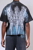 First Row ‘Y2K Tribal’ Cropped T-Shirt (Washed Black) FRM3024A - FRESH N FITTED
