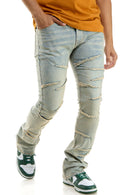 KDNK Raw Edge Skinny Flare Denim KND4602 (Blue) - FRESH N FITTED