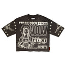 First Row ‘A Sacred Vow Secrets Blessing' Cropped T-Shirt (Grey) FRM1028A - FRESH N FITTED