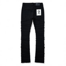 FWRD distressed frayed stacked denim jet black FW-330347 back view