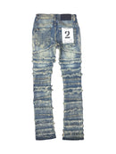 FWRD Kids Distressed Frayed Stacked Denim  back view