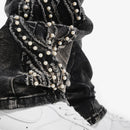 VOYAGE STUDIO 'PEARL' Flare Embroidery Denim (Washed Black) 53P26 - FRESH N FITTED