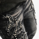 VOYAGE STUDIO 'PEARL' Flare Embroidery Denim (Washed Black) 53P26 - FRESH N FITTED